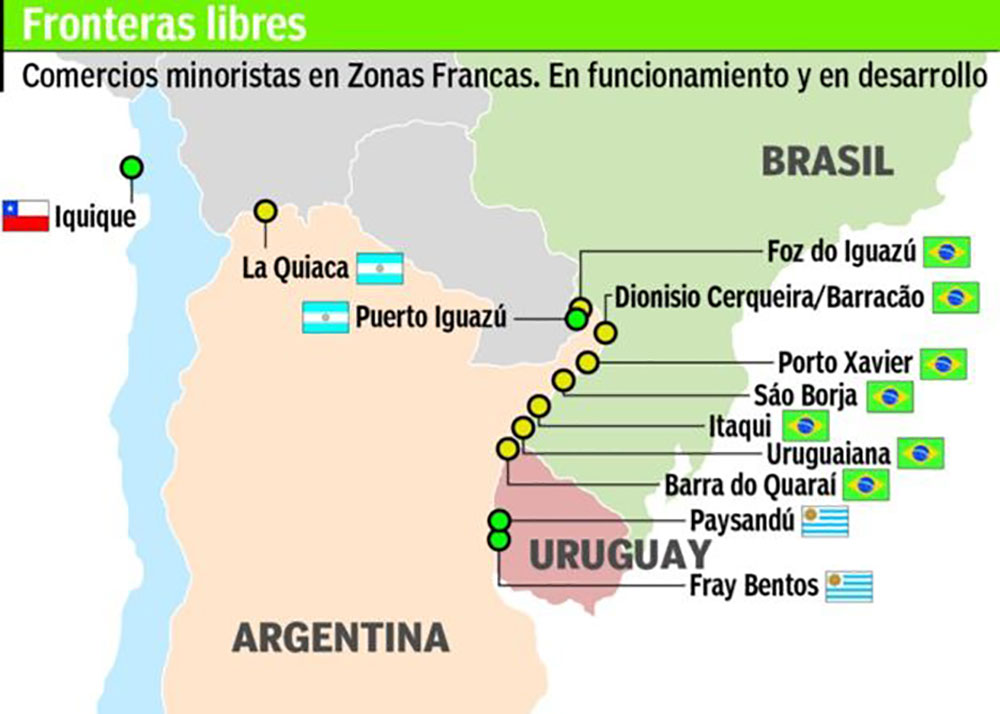 Limite Argentina Brasil Paraguay / Corredor bioceánico Chile Argentina